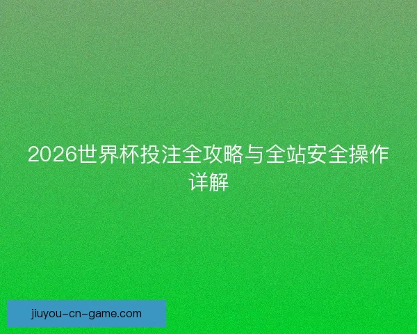 2026世界杯投注全攻略与全站安全操作详解